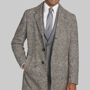 NEW Jos. A. Bank Tailored Fit Melange Twill Tweed Coat LARGE